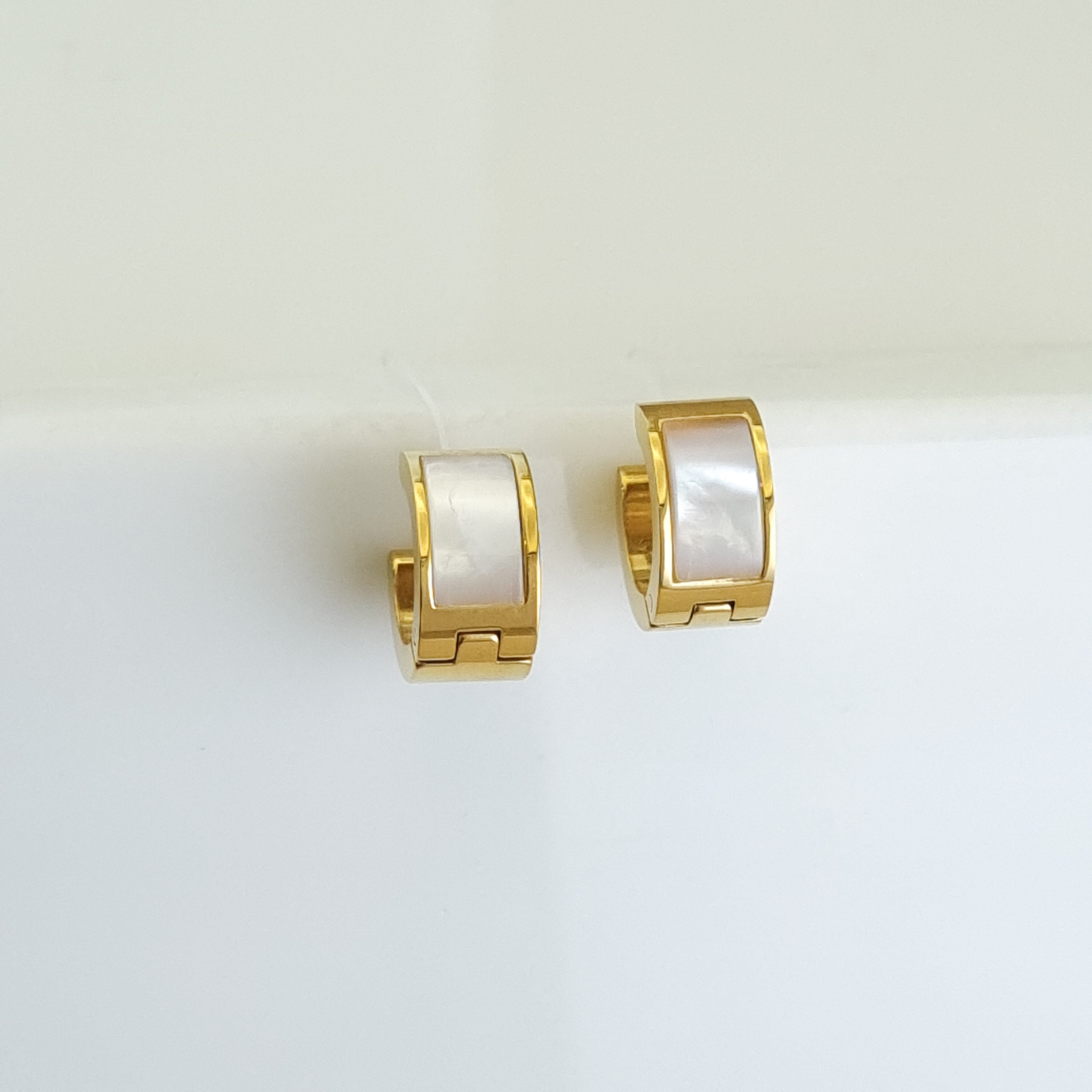 Nova Inlay Micro-Huggie Earrings