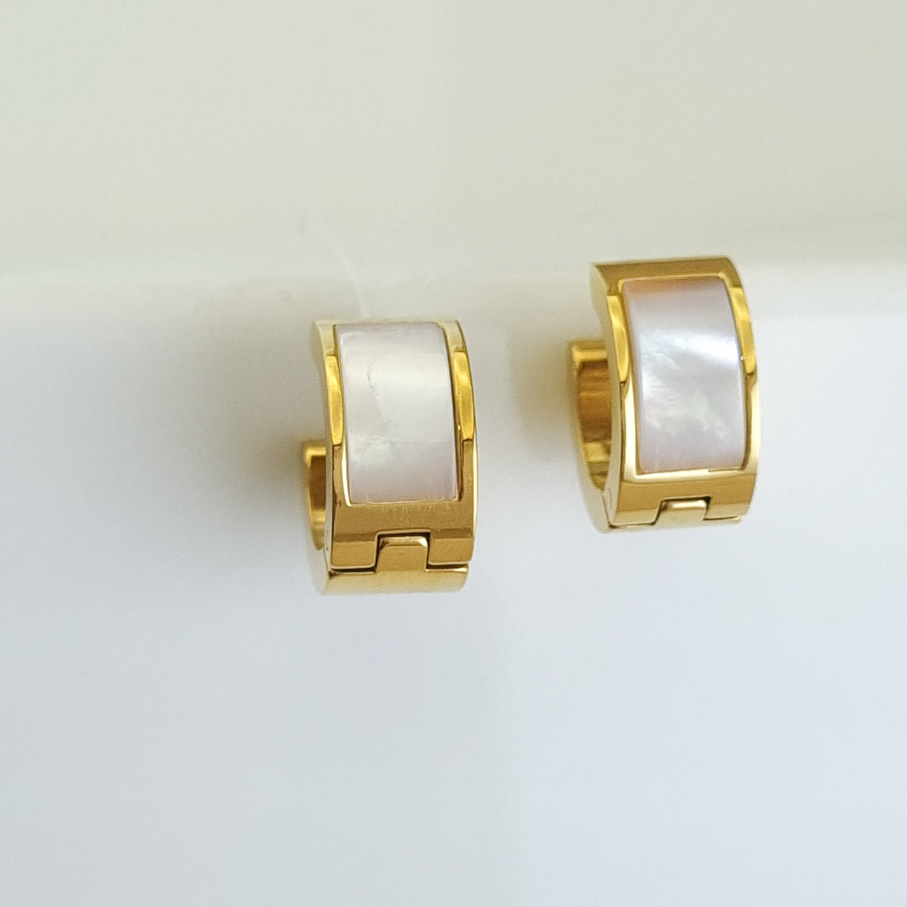 Nova Inlay Micro-Huggie Earrings