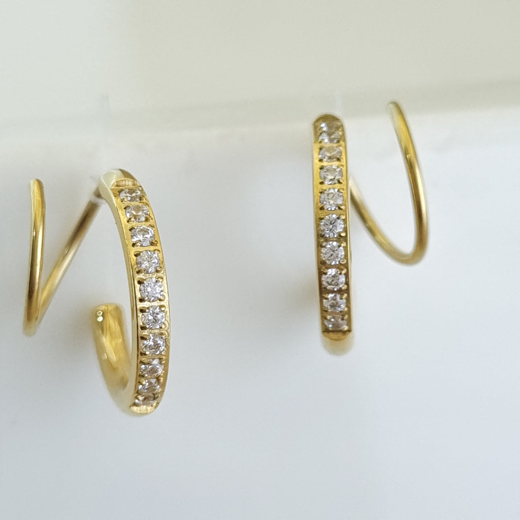Pavé Orbit Huggie Hoops