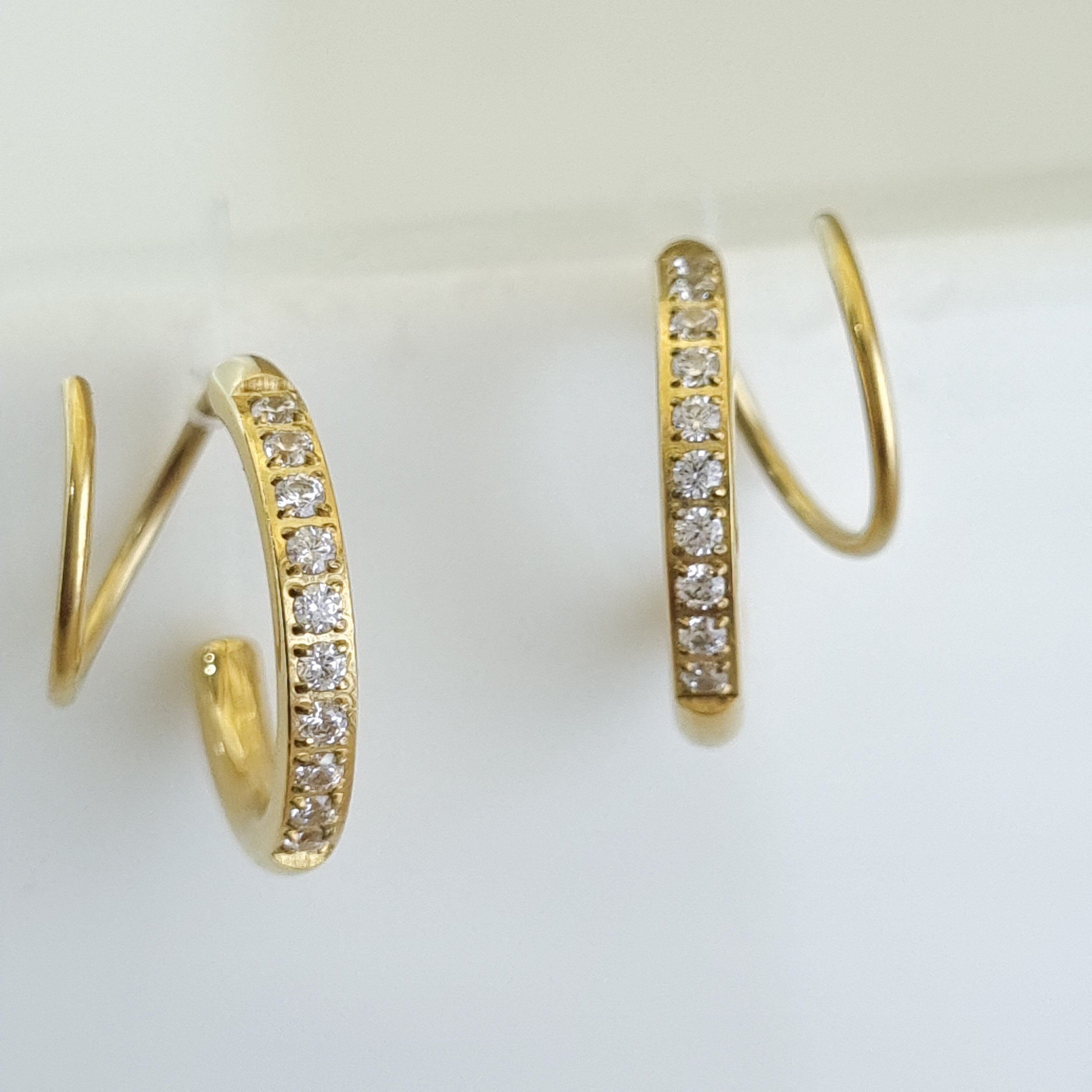 Pavé Orbit Huggie Hoops